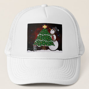 Casquette Arbre de Noël Snowman Surprise Art Imprimer