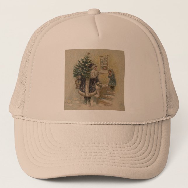 Casquette Arbre de Noël vintage Père Noël (Devant)