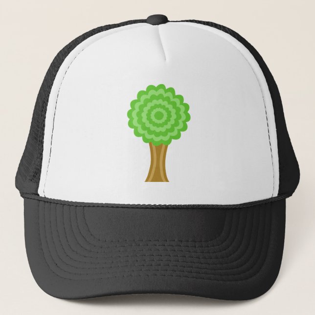 Casquette Arbre vert. Sur le fond blanc (Devant)