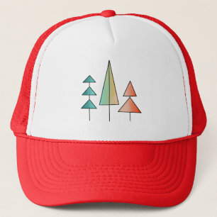 Casquette arbres arc-en-ciel modernes du milieu du siècle ro