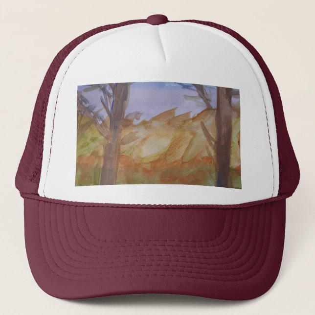 Casquette Arbres au coucher du soleil (Devant)