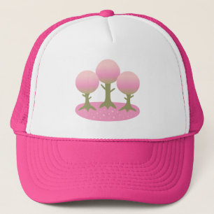 Casquette Arbres ronds en fleurs de cerises