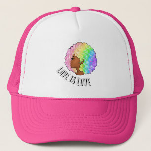 Casquette arc-en-ciel afro LGBTQ l'amour est l'amour fierté