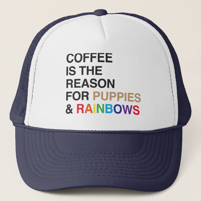 Casquette Arc-en-ciel au café (Devant)
