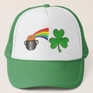 Casquette Arc-en-ciel de Shamrock d'or St. Patrick's Day