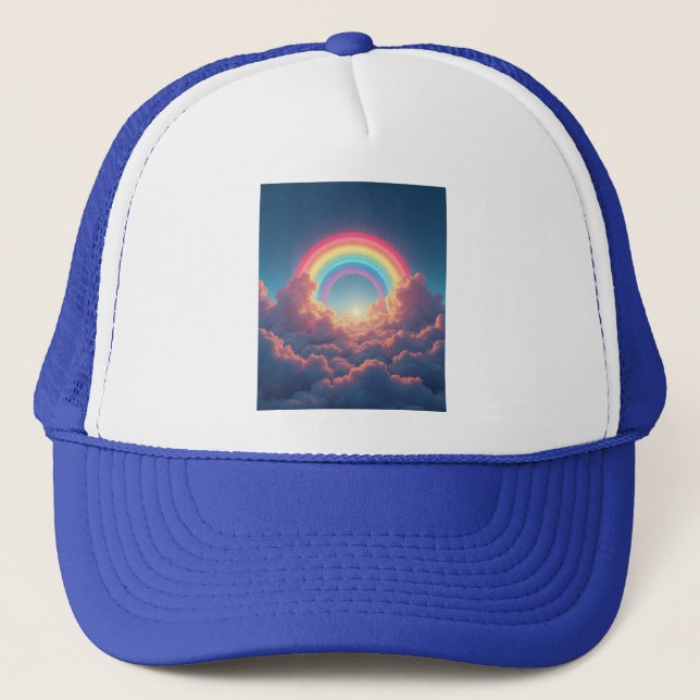 Casquette Arc-en-ciel et nuages (Devant)