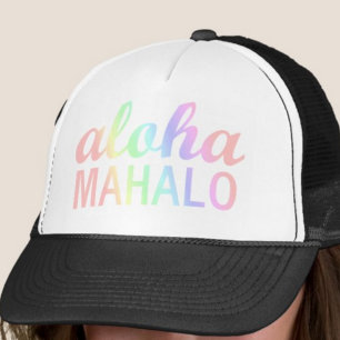 Casquette Arc-en-ciel pastel Aloha Mahalo Hawaïen