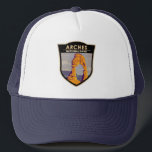 Casquette Arches Parc National Delicate Arc Vintage<br><div class="desc">Arche la conception d'oeuvres vectorielles. Le parc se trouve au nord de Moab dans l'État de l'Utah. Bordé par le fleuve Colorado,  dans le sud-est,  il est connu comme le site de plus de 2 000 arcs naturels en grès.</div>