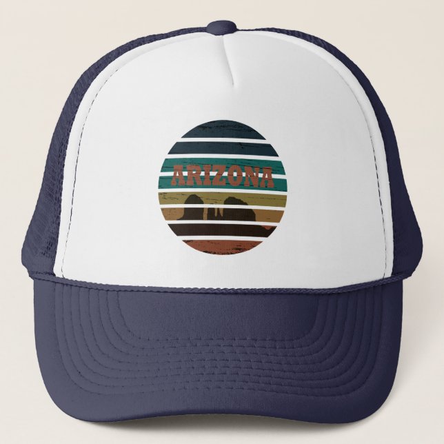 Casquette arizona coucher de soleil vintage paysage az (Devant)