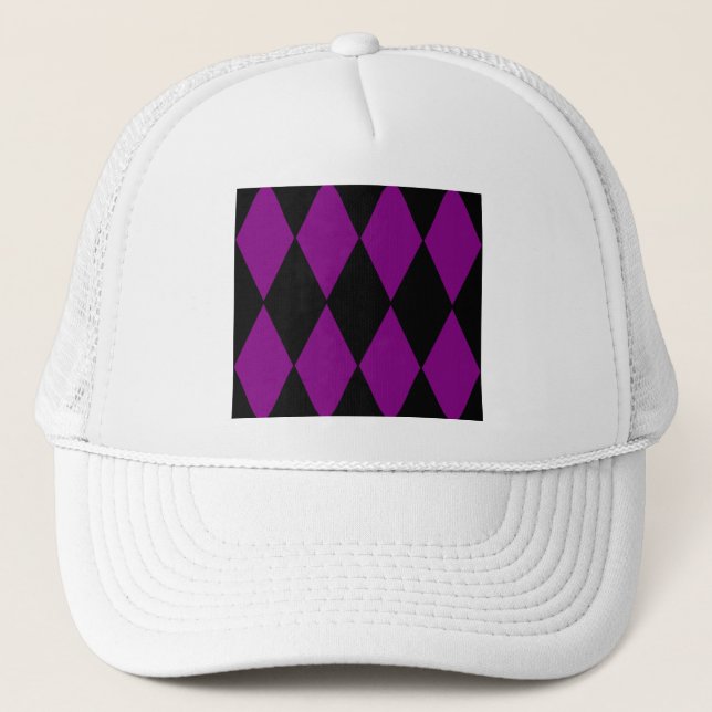 Casquette arlequin noir violet (Devant)