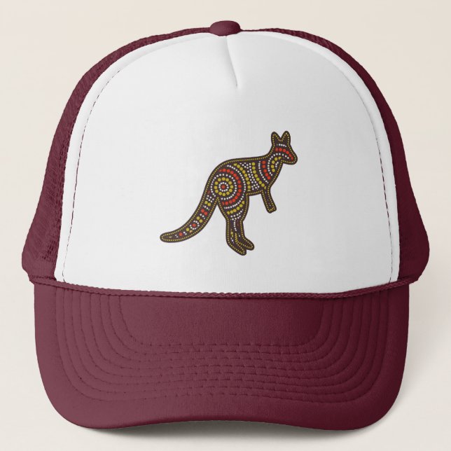 Casquette Art aborigène australien – Conception de l'esprit  (Devant)