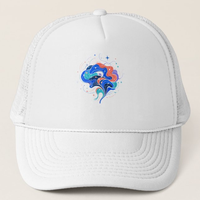 Casquette Art abstrait de forme cérébrale neurodivergent mod (Devant)