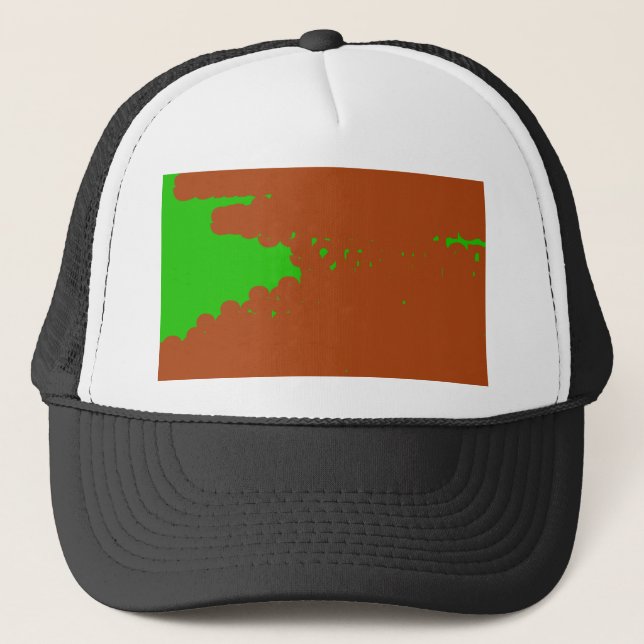 Casquette art abstrait marron et vert (Devant)