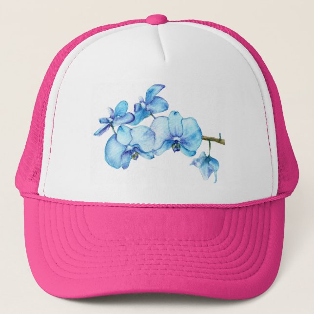 Casquette Art botanique de l'orchidée bleue (Devant)