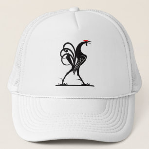 Casquette Art de la silhouette de coq abstrait