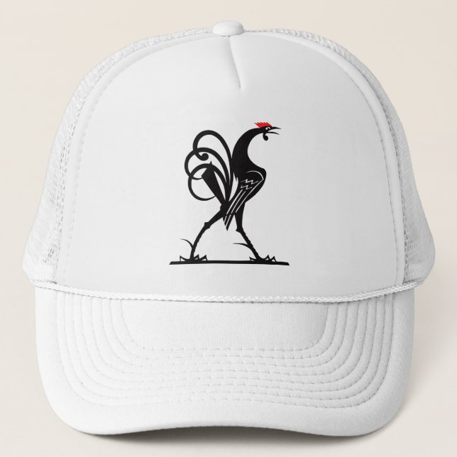 Casquette Art de la silhouette de coq abstrait (Devant)
