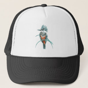 Casquette Art de logo d'oiseau de martin-pêcheur d'aquarell