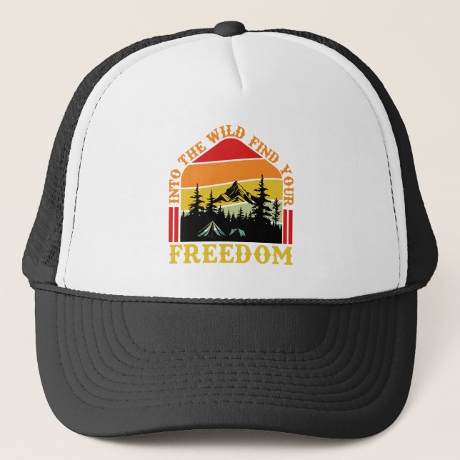 Casquette Art de mots Cool Camping  (Devant)
