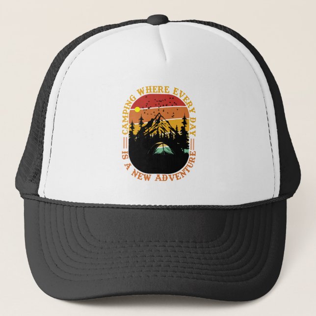 Casquette Art de mots Cool Camping  (Devant)