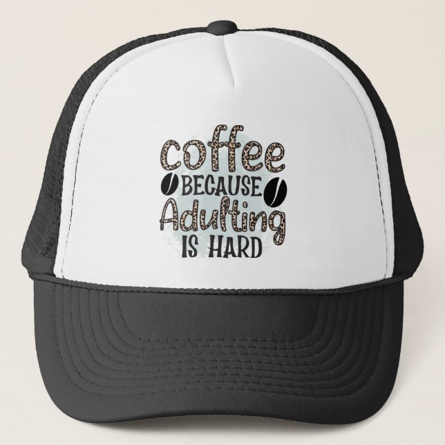 Casquette Art de mots de café drôle (Devant)