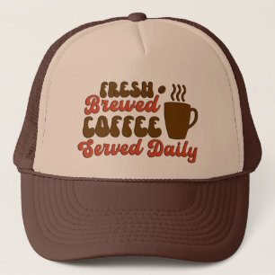 Casquette Art de mots de café fraîchement infusé