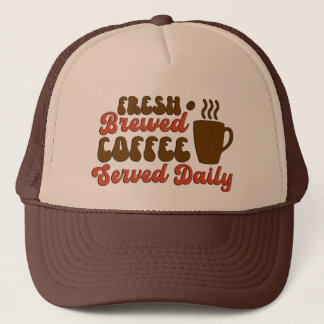 Casquette Art de mots de café fraîchement infusé