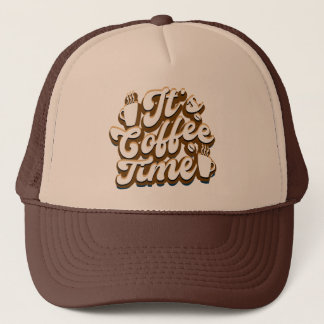 Casquette Art de mots de temps de café rétro