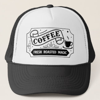 Casquette art de mots d'employé de café frais