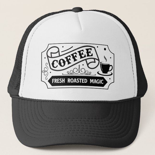 Casquette art de mots d'employé de café frais  (Devant)