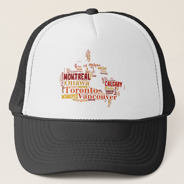 Casquette Art de mots des villes du Canada (Devant)