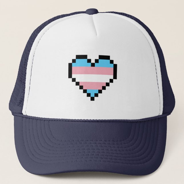 Casquette Art de pixel de transsexuel de LGBT (Devant)