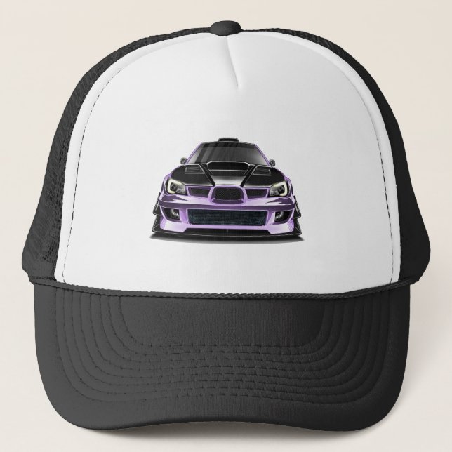 Casquette art dessinée à la main avec œil plissé violet (Devant)
