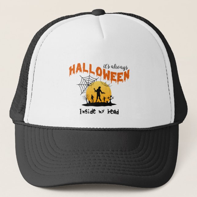 Casquette Art d'Halloween Citrouille effrayant | Amusement é (Devant)
