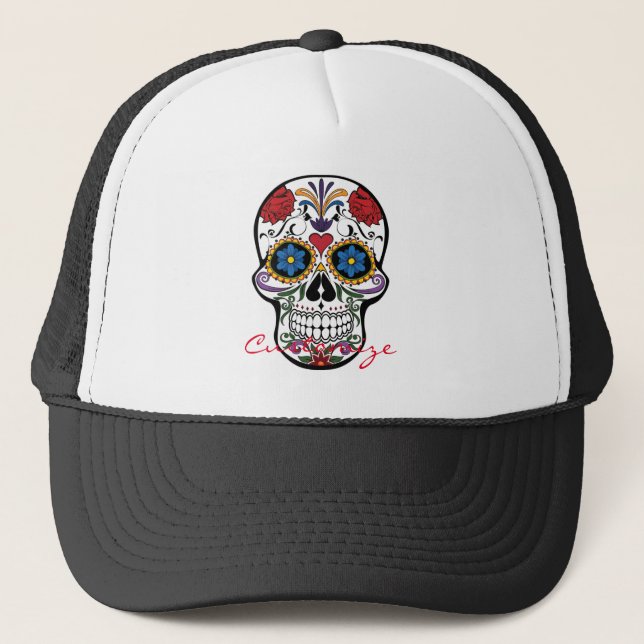 Casquette Art du crâne humain décoré Thunder_Cove (Devant)