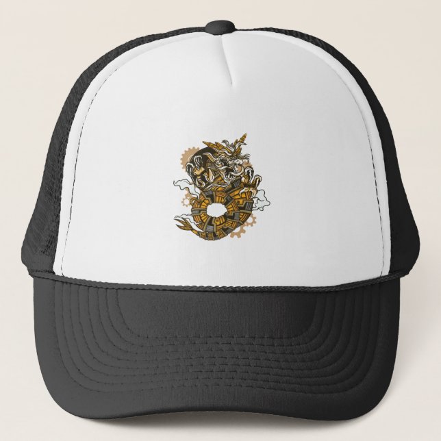 Casquette Art du dragon Steampunk (Devant)