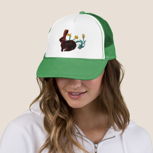 Casquette Art jonquille du lapin de printemps (En situation)
