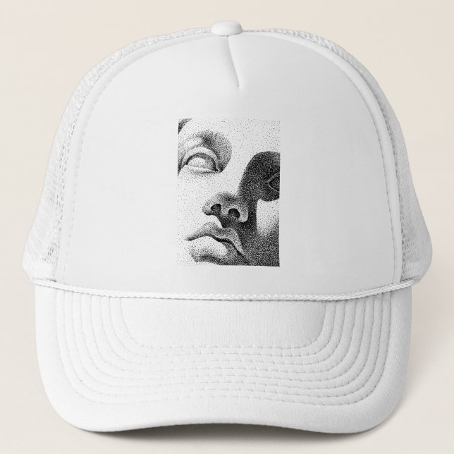 Casquette Art matriciel : Visage de marbre classique (Devant)