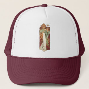 Casquette Art Nouveau vintage, Champagne par Alphonse Mucha