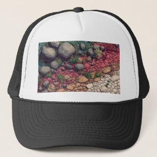Casquette art pixelisé de chemin de galets