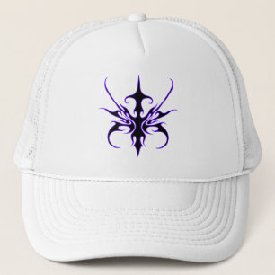 Casquette Art tribal noir et violet intense aux lignes marqu