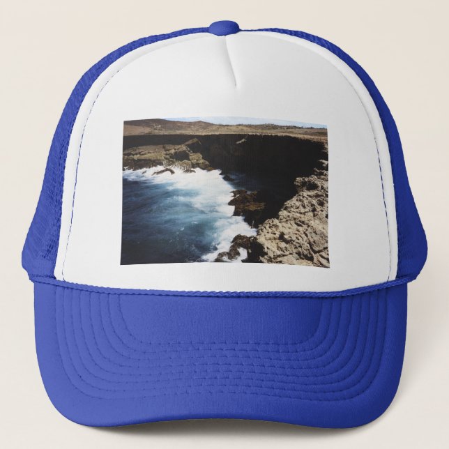 Casquette Aruba Océan Se Brisant Sur Les Roches (Devant)