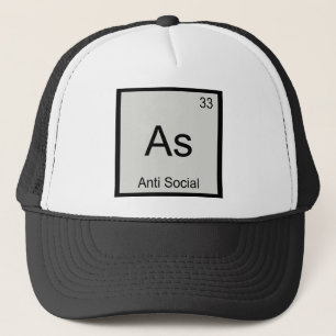 Casquette As - Anti Social Drôle Symbole d'élément chimique 