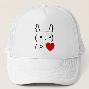Casquette ASCII Texte Art Lapin Lapin Donner Coeur