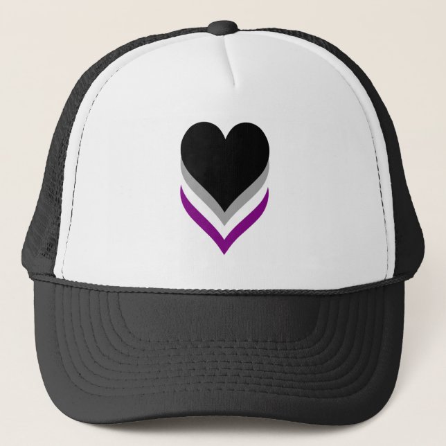 Casquette Asexualité orgueil coeur Trucker Chapeau (Devant)