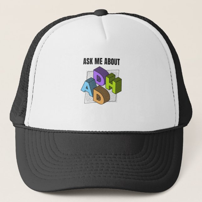 Casquette Ask me about ADHD (Devant)