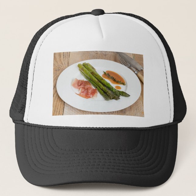 Casquette Asperges vertes avec jambon et sauce (Devant)