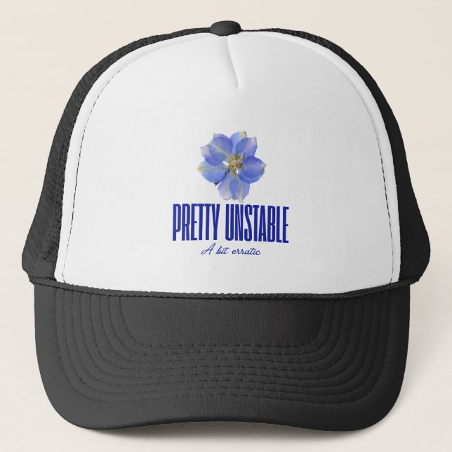 Casquette Assez Instable : Tee Déclaration Florale Bleue (Devant)