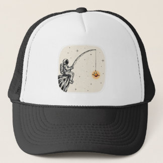 Casquette Astronaut Fishing for Saturn - Surreal Space Art
