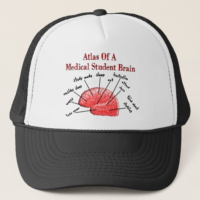 Casquette Atlas de cerveau d'étudiant en médecine (Devant)