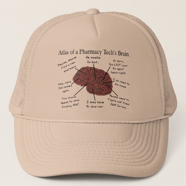 Casquette Atlas du cerveau d'un technicien en pharmacie (Devant)